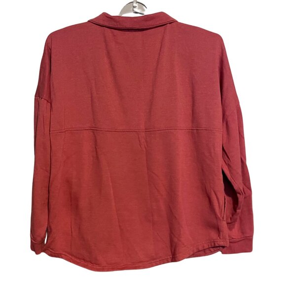 Colosseum Snap Neck Pullover Sweatshirt XL Pink Long Sleeve Cozy Cotton Blend - Picture 2 of 4